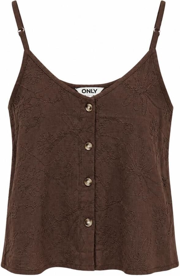 Only Siesta Linen Bl Emb Singlet Dames