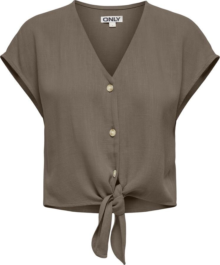 Only regular fit blousetop van mix van viscose en linnen model 'SIESTA' - Foto 3