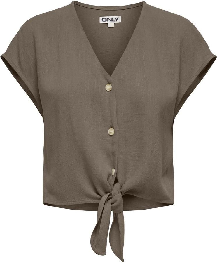 Only regular fit blousetop van mix van viscose en linnen model 'SIESTA'