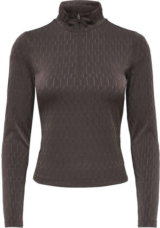 Only play Frida High Neck Half Zip Long Sleeve Short Top