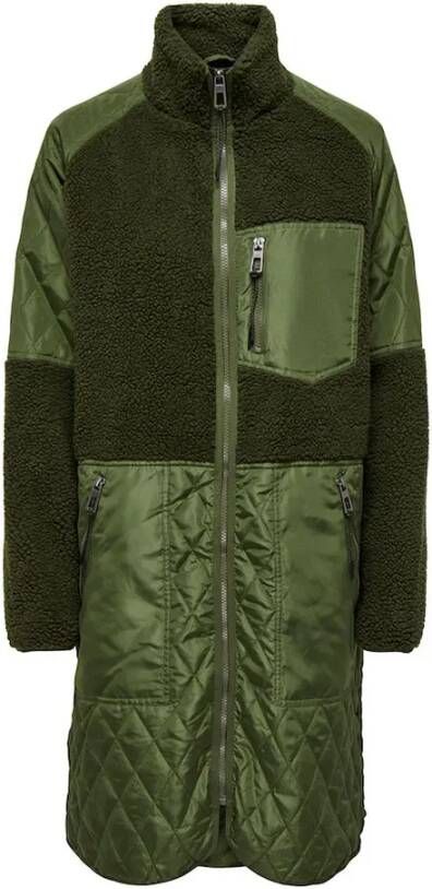 Only Onlohio Quilt MIX Fleece Coat CC OT: Winter Moss | Freewear Groen Green Dames
