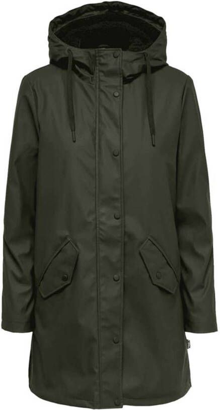 Only Functionele jas ONLSALLY RAINCOAT met capuchon en voering van teddy-pluche - Foto 3