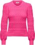 Only Onlsandy LS Structure O-Neck CC KNT Azalea Pink | Freewear Roze Pink Dames - Thumbnail 2