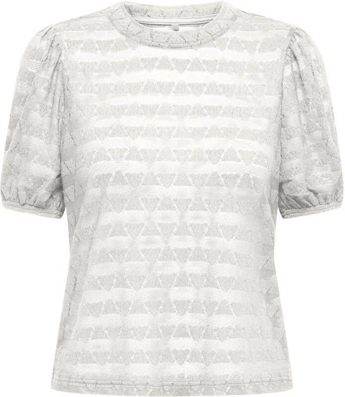 ONLY gestreepte top ONLSARAH wit
