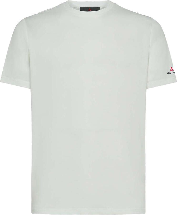 Peuterey Blauwe Zole 02 T-shirt met Piqué Textuur White Heren - Foto 2
