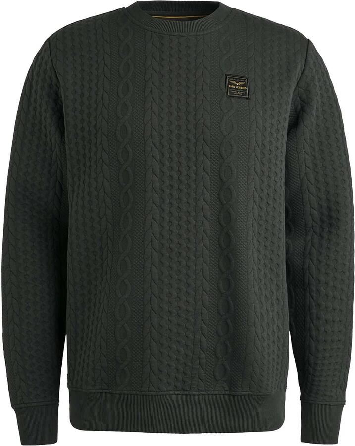 PME Legend Jacquard Structure Trui Antraciet