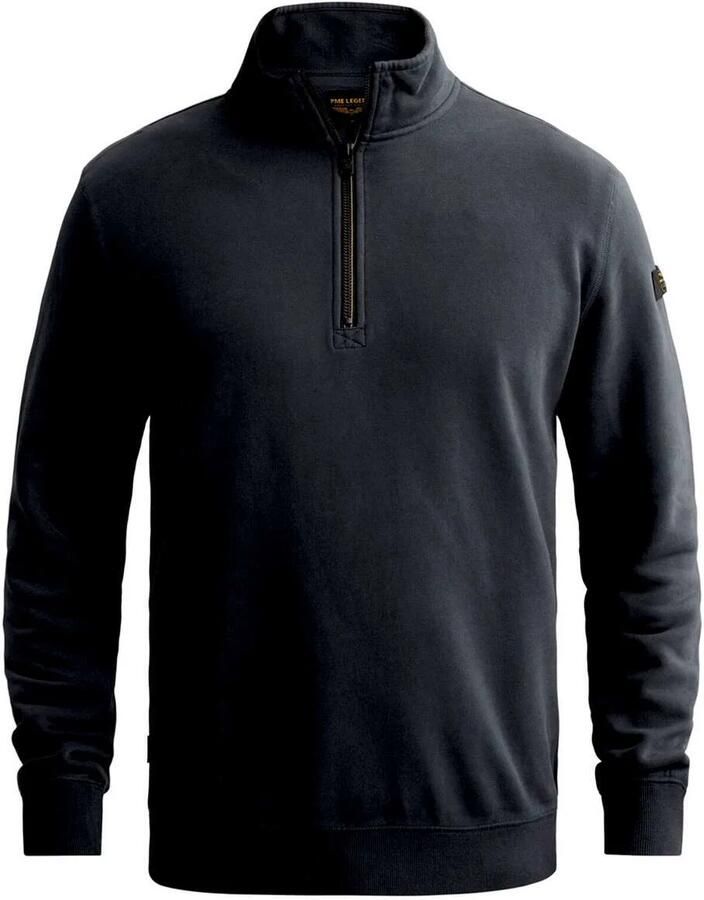 PME LEGEND Sweatshirt met halve rits en garment-dye wassing - Foto 2