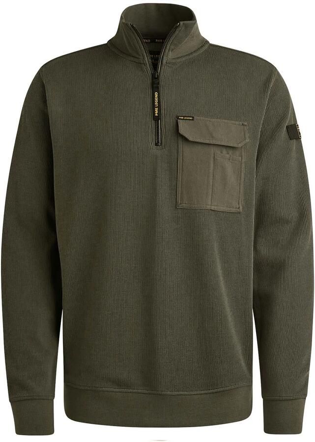 PME LEGEND Heren Truien & Vesten Flat Knit Look Jersey Donkergroen