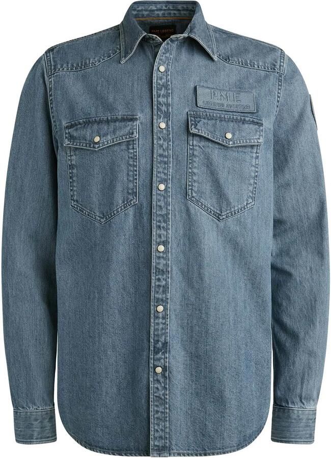 PME Legend Jeansoverhemd met labelstitching - Foto 2