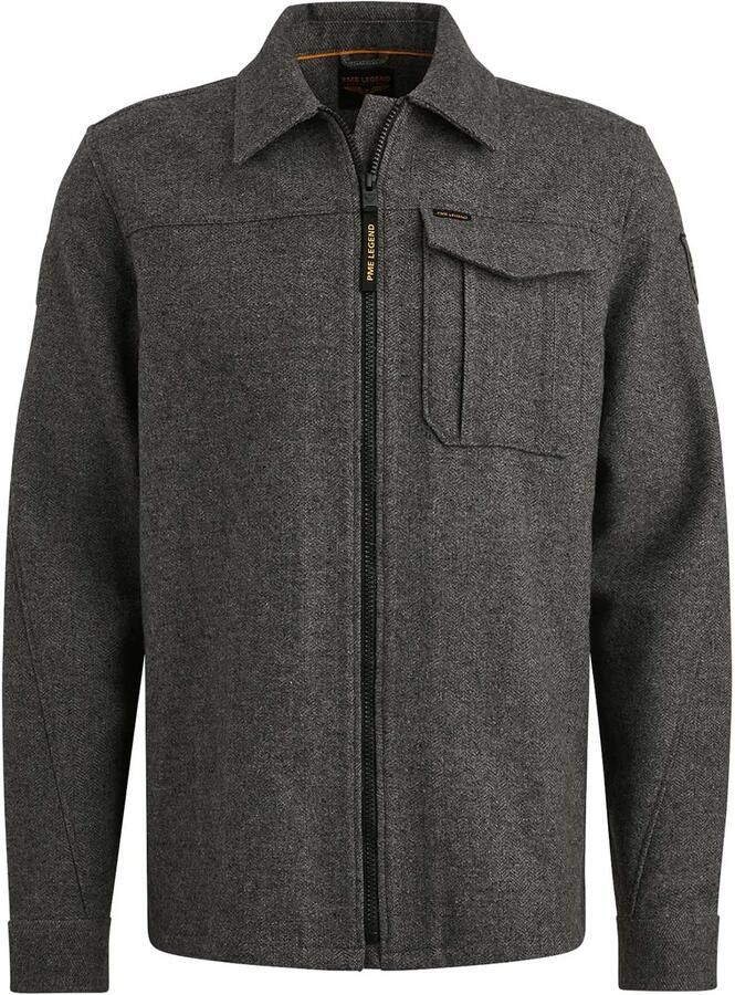 PME Legend Overshirt Wool Blend Herringbone Grijs