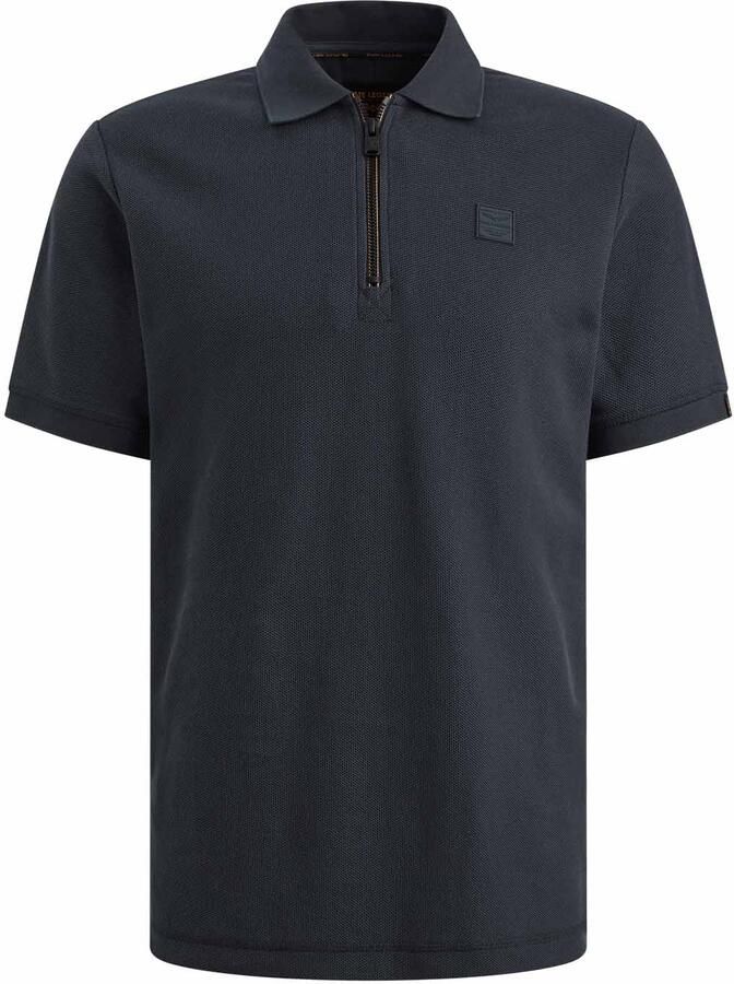 PME LEGEND Heren Polo's & T-shirts Waffle Structure Pique Donkerblauw