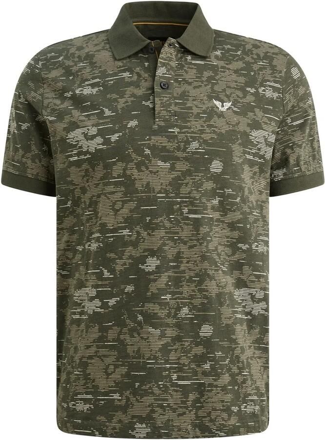 PME LEGEND Polo van slub jersey met allover print - Foto 3