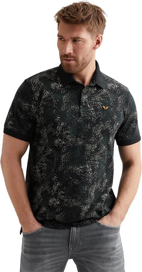 PME LEGEND Polo van jersey met allover print - Foto 3