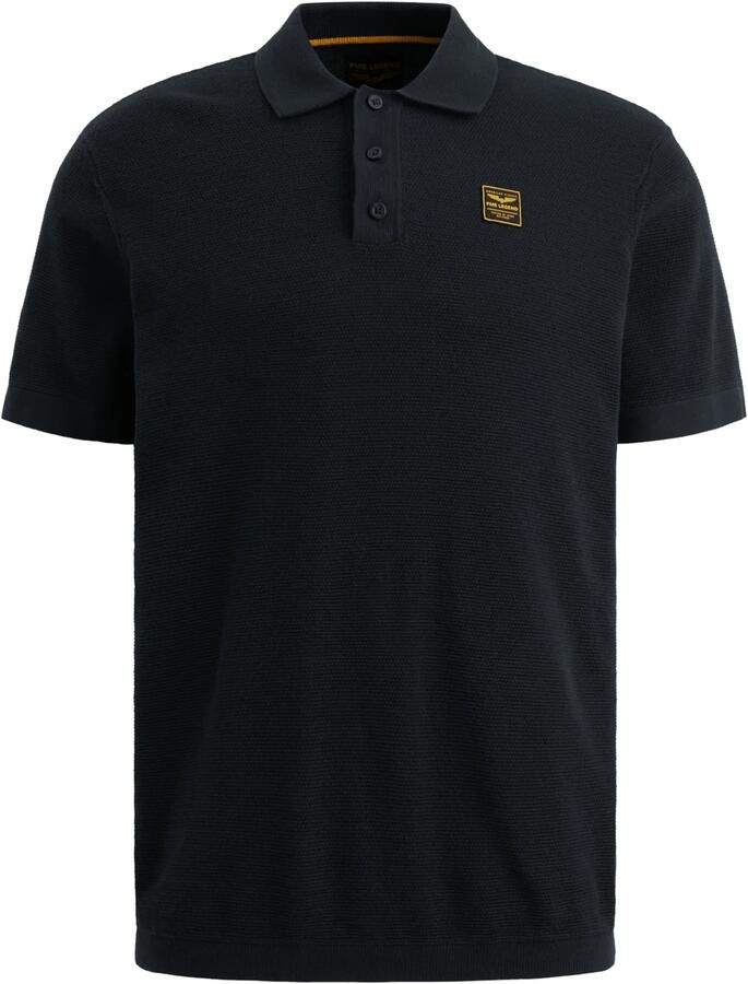 PME Legend regular polo gebreid donkerblauw - Foto 4