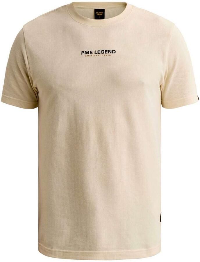 PME LEGEND Heren Polo's & T-shirts Short Sleeve R-neck Flat Waffle Jersey Ecru - Foto 8