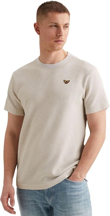PME LEGEND Heren Polo's & T-shirts Two Tone Textured Stripe Ecru - Foto 9