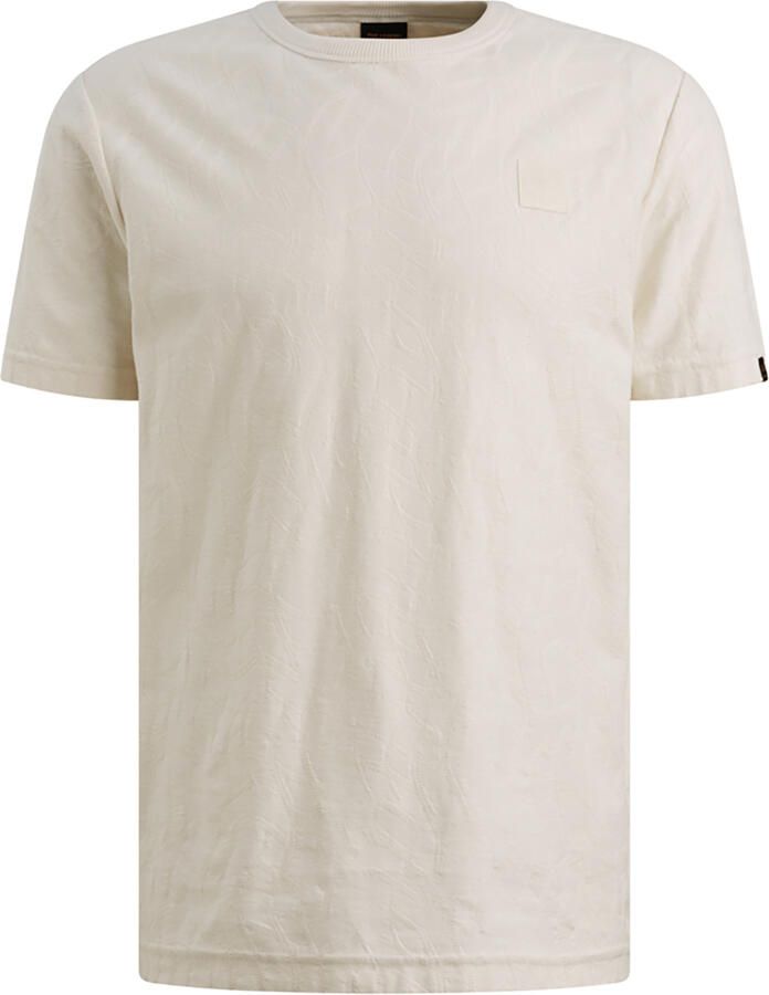 PME LEGEND Heren Polo's & T-shirts Short Sleeve R-neck Jacquard Jersey Creme