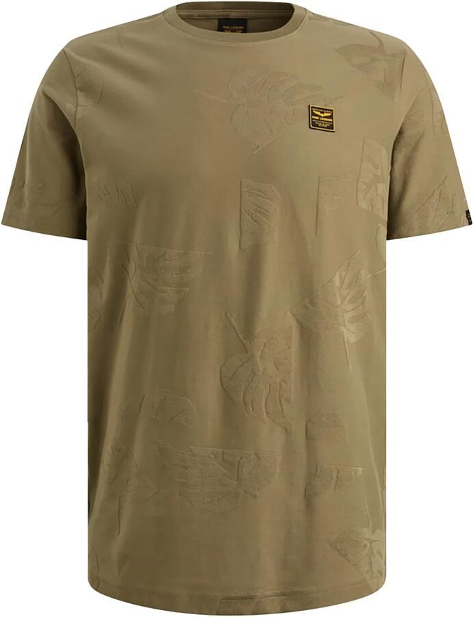 PME LEGEND Heren Polo's & T-shirts Short Sleeve R-neck Jacquard Jersey Khaki - Foto 2