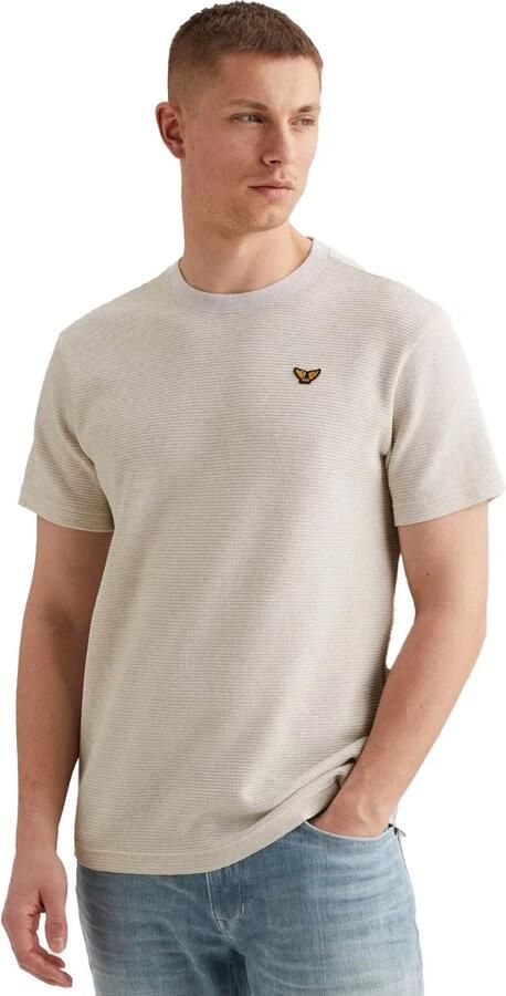 PME LEGEND Heren Polo's & T-shirts Two Tone Textured Stripe Ecru - Foto 10
