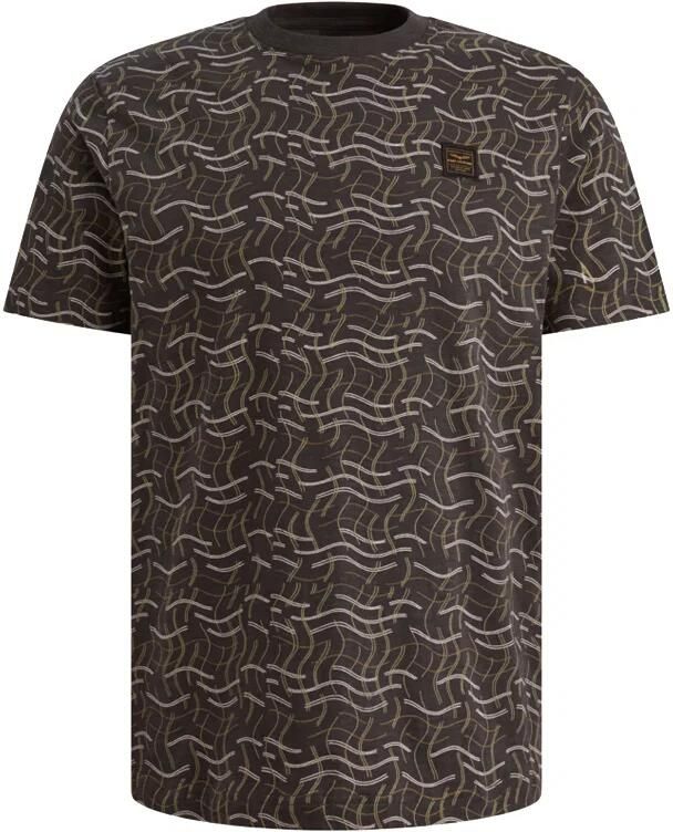 PME LEGEND T-shirt van slub jersey met allover print en badge - Foto 2