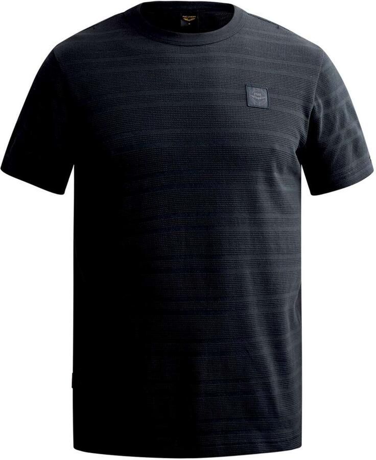 PME LEGEND T-shirt met streeppatroon en wafelstructuur
