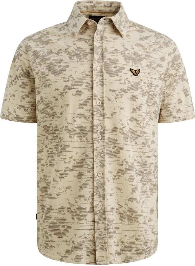 PME LEGEND Heren Overhemden Skynight S s Aop Desert Flower On Ctn Jersey Pique Creme