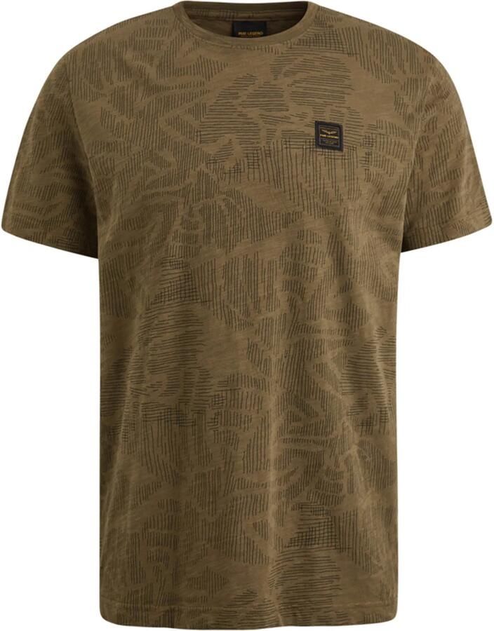 PME LEGEND Heren Polo's & T-shirts Short Sleeve R-neck Slub Jersey Aop Groen - Foto 7