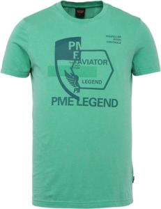 PME Legend Groene T shirt Short Sleeve R neck Single Jersey Gd