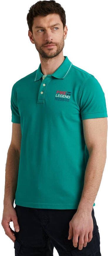 PME Legend Stretch Pique Polo Shirt Green Heren - Foto 7