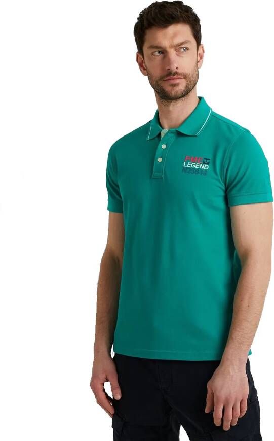 PME Legend Stretch Pique Polo Shirt Green Heren - Foto 8