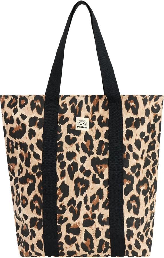 Protest shopper met panterprint bruin