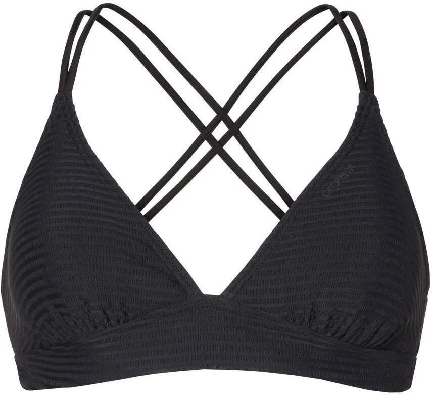 Protest voorgevormde triangel bikinitop MIXPATIO met ribstructuur zwart
