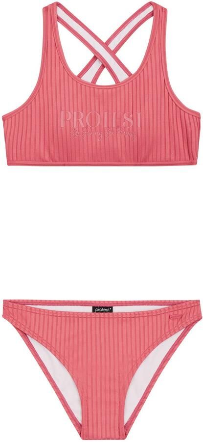 Protest crop bikini PRTMOON JR roze Meisjes Polyester Streep 104 - Foto 2