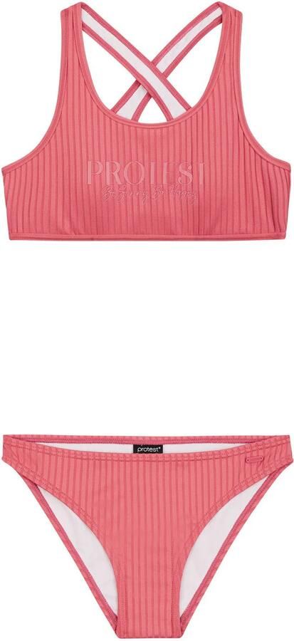 Protest crop bikini PRTMOON JR roze Meisjes Polyester Streep 176