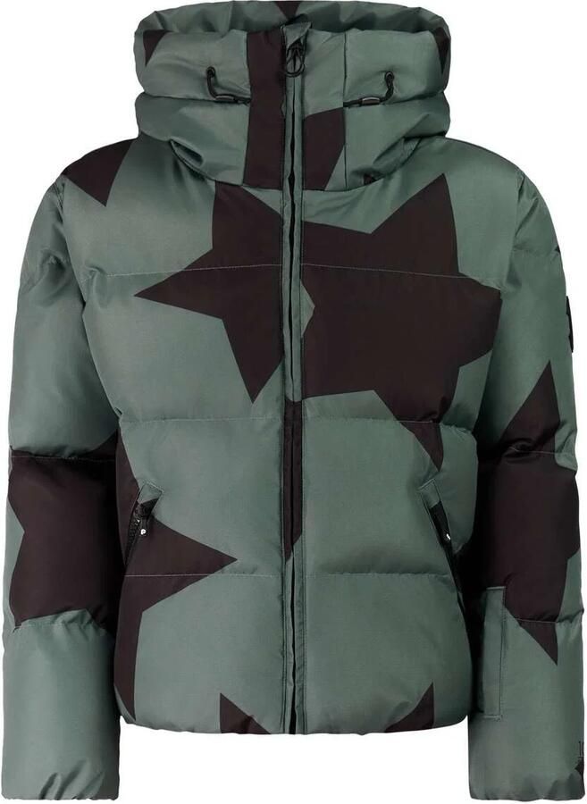 Protest PRTAngie JR ski-jas met sterren groen zwart Skijack Meisjes Polyester Capuchon