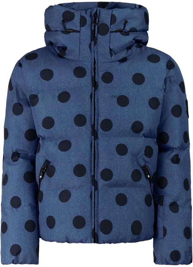 Protest PRTAngie JR ski-jas met stippen blauw zwart Skijack Meisjes Polyester Capuchon