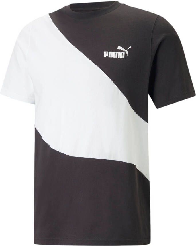 PUMA PERFORMANCE T-shirt in colour-blocking-design model 'PUMA POWER Cat'