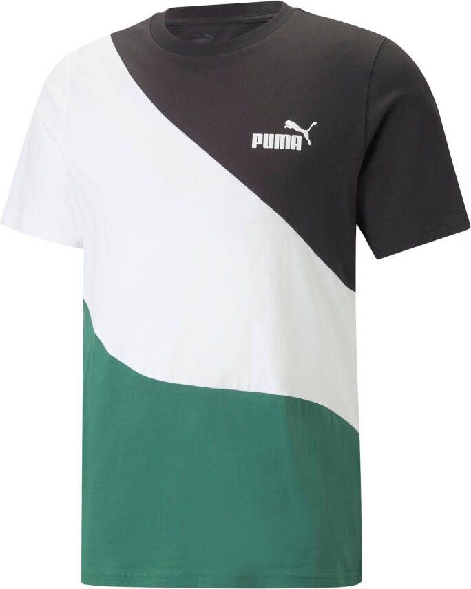 PUMA PERFORMANCE T-shirt in colour-blocking-design model 'PUMA POWER Cat'