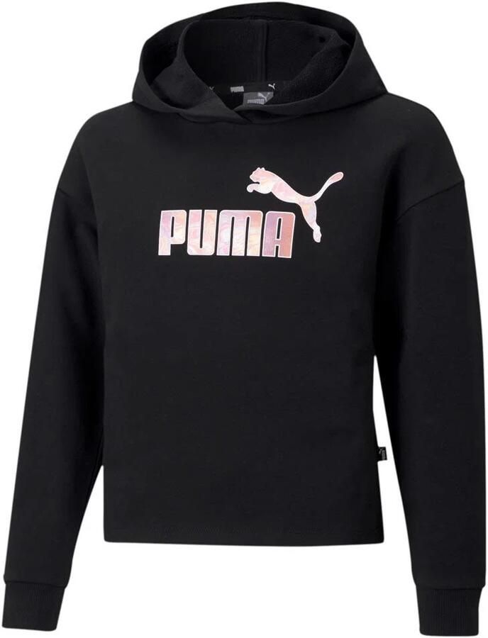 Puma Essentials Logo Cropped Hoodie Junior