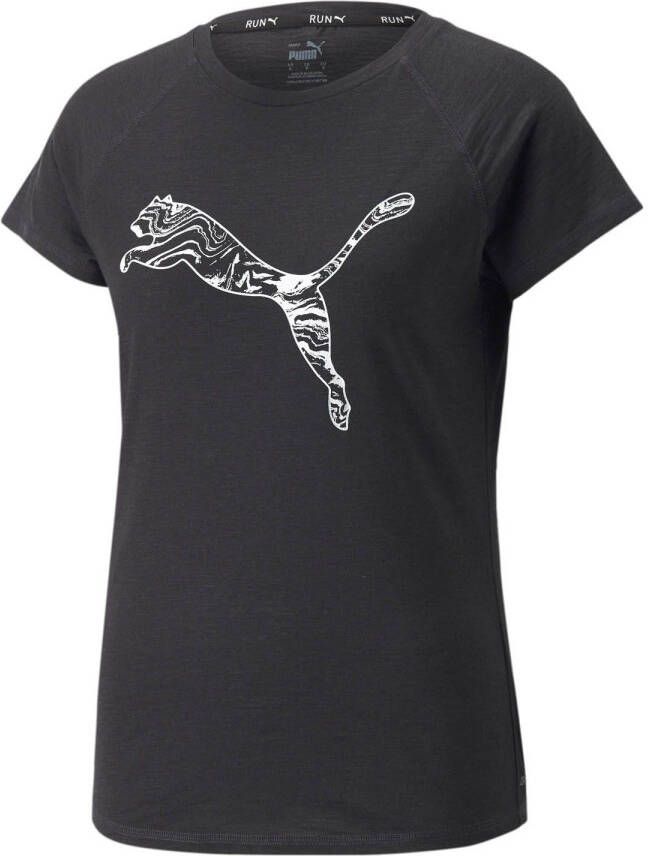 Puma run logo hardloopshirt zwart dames