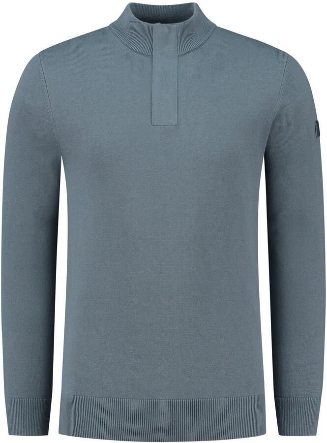 PureWhite Halfzip Mouw Zak Pullover Blue Heren