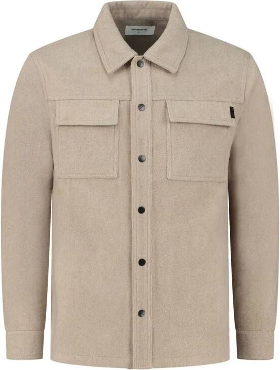 Purewhite Wool Look Overshirt With Pocket