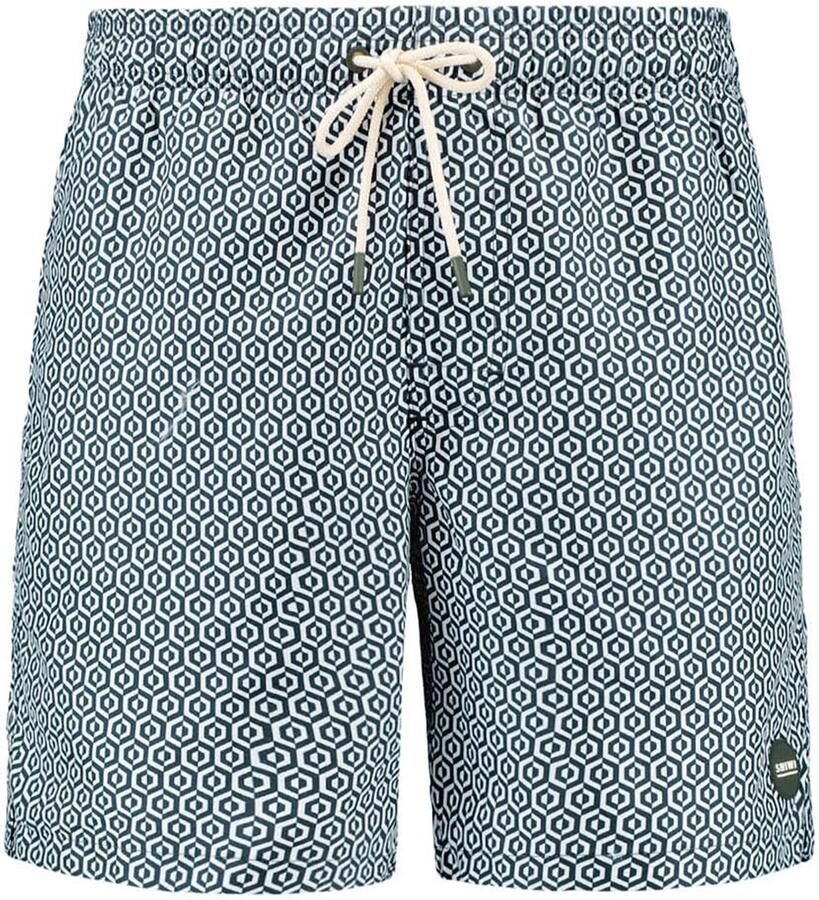 SHIWI Heren Zwembroeken Men Mike Swim Shorts 7 Inch Geo Tile Groen - Foto 5