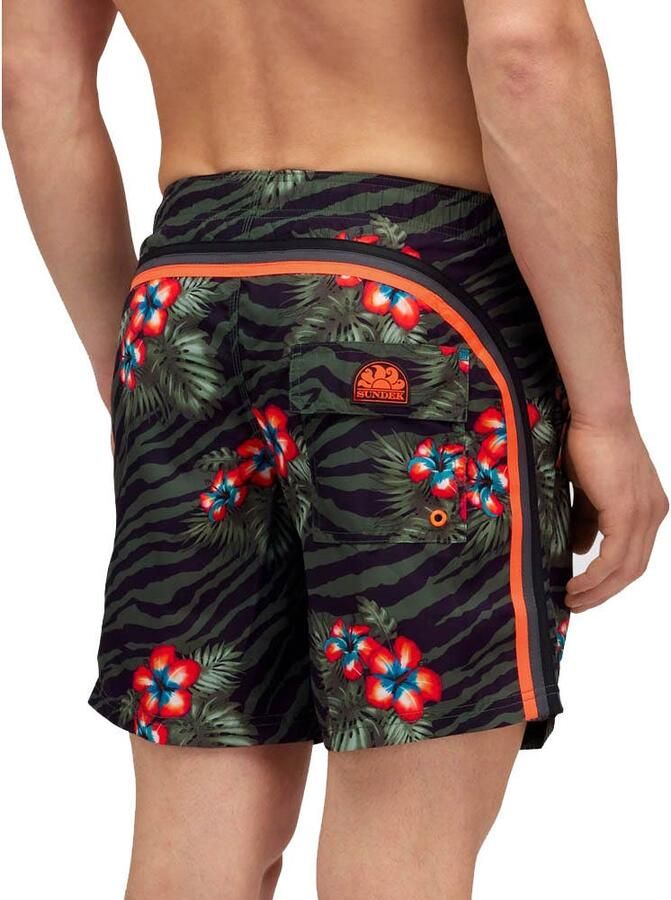 Sundek Printed Elastic Waist Medium Swimshorts