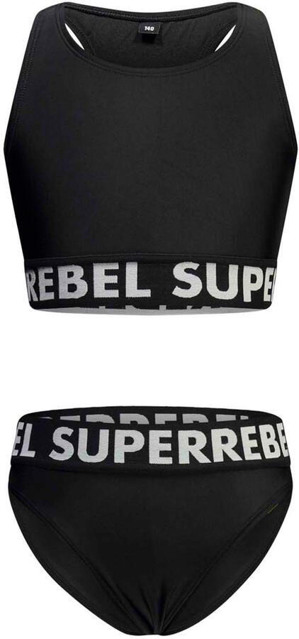 SuperRebel crop bikini Carmel zwart