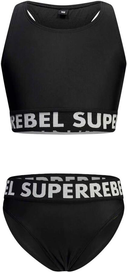 SuperRebel crop bikini Carmel zwart