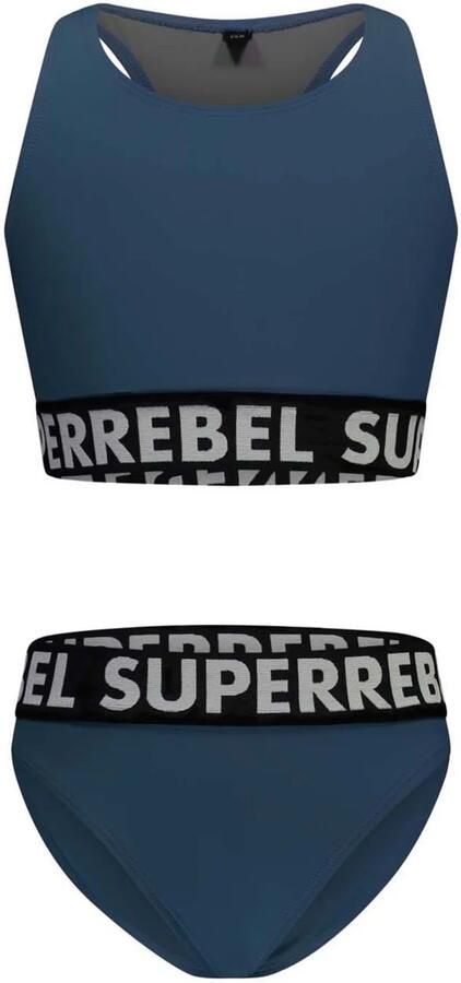 SuperRebel crop bikini Carmel donkerblauw