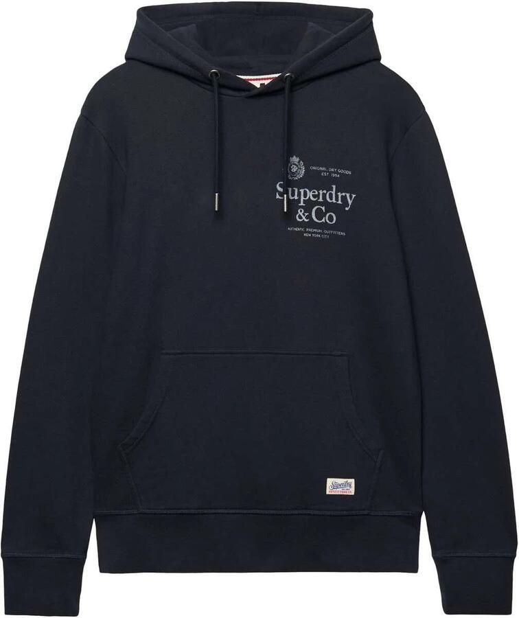 Superdry 1954 COMPANY RELAXED HOOD regular fit hoodie met logo donkerblauw - Foto 4