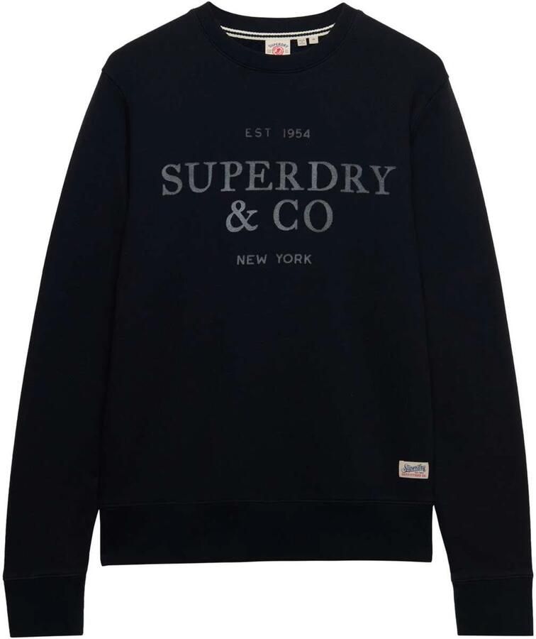 Superdry relaxed fit sweater donkerblauw - Foto 3
