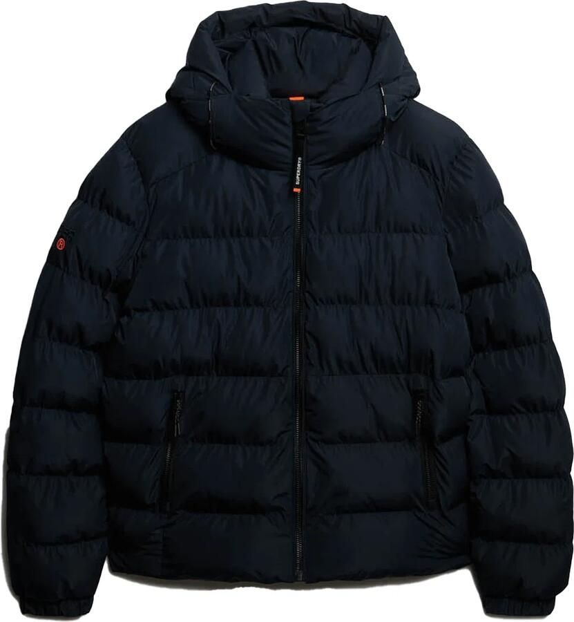 Superdry Gewatteerd jack met capuchon en ritszakken opzij
